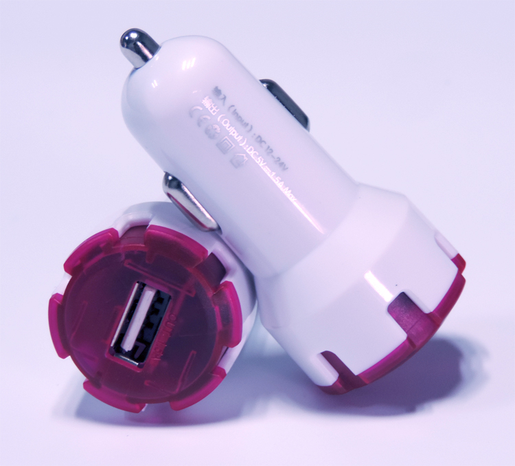 1.5A double color Car Charger WK-CCUSB1H-RDWH-2